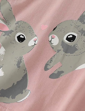 Rabbit Printed Short Sleeve Set - Mini Taylor